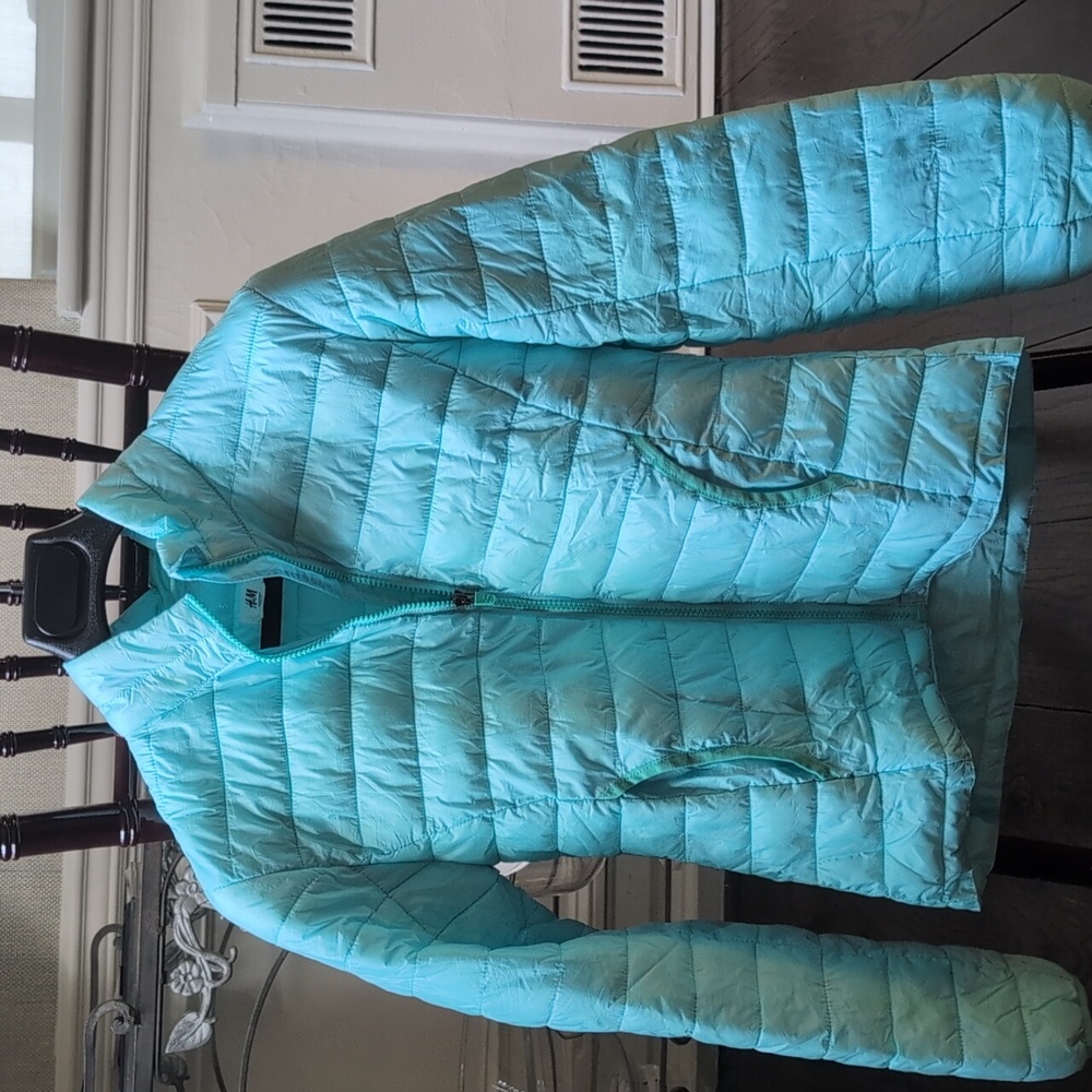 girls size 14 light blue puffer jacket from H&M